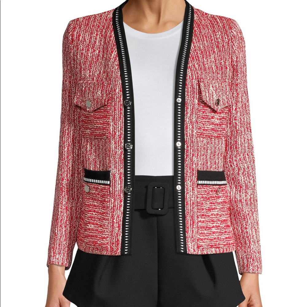 Maje Women's Red Vivor Tweed Jacket.